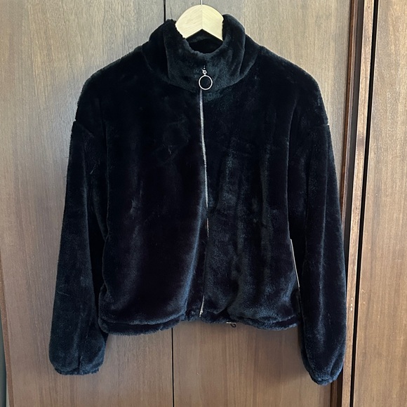 Crave Fame Black Teddy Jacket - Picture 1 of 8